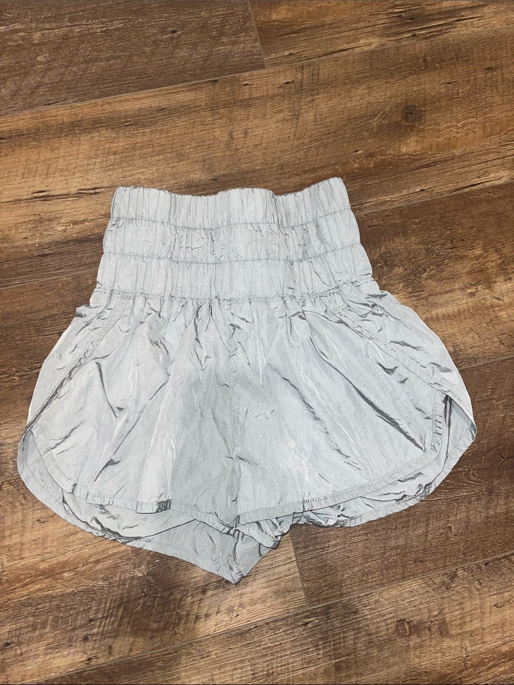 FP Movement by Free People Light Blue High-Waist Smocked Shorts